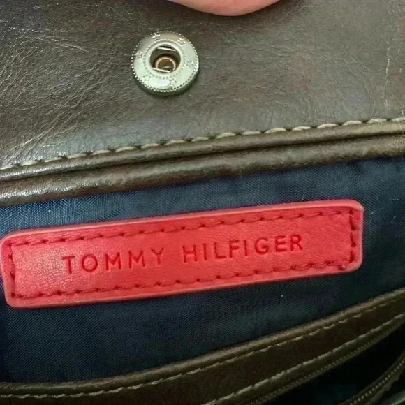 Tommy Hilfiger Handbag 90’s Vintage Brown & Tan Logo 1985 Collection - Picture 8 of 11